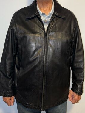 Pelle Studio Black Leather Zip-Up Bomber Jacket